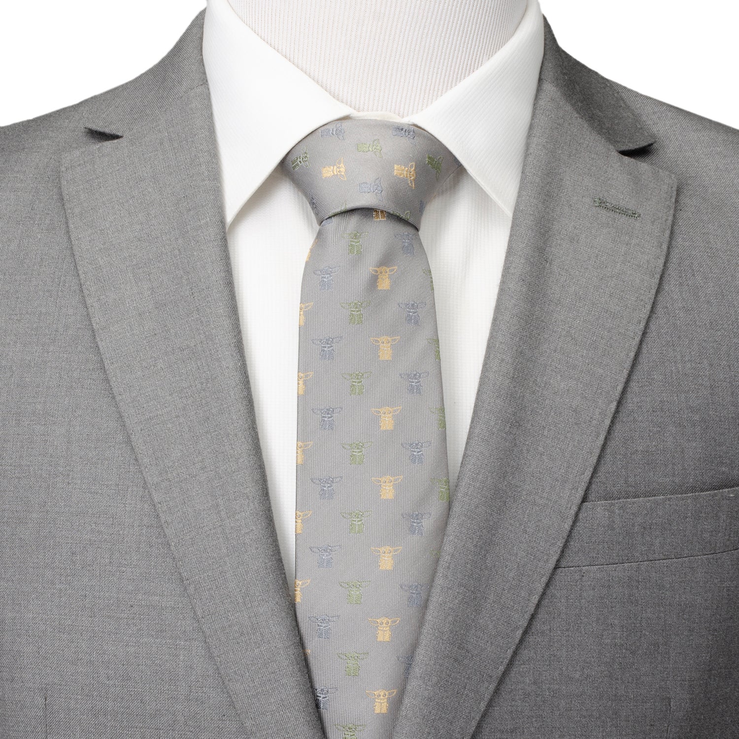 Star Wars Grogu Dotted Green Tie - My Men's Shop