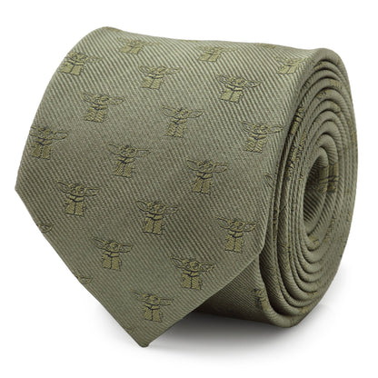 Set de regalo de corbata verde de Grogu de Star Wars, calcetines de vestir grises y pasador de corbata