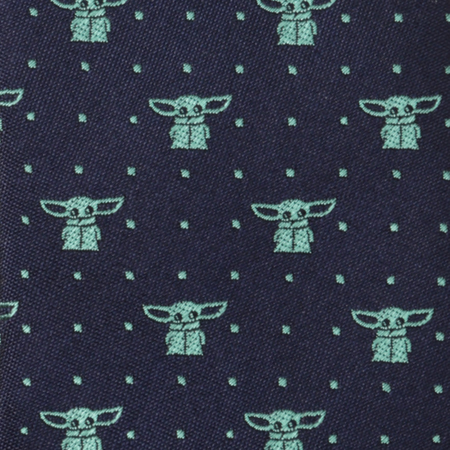 Corbata azul marino con puntos de Grogu de Star Wars