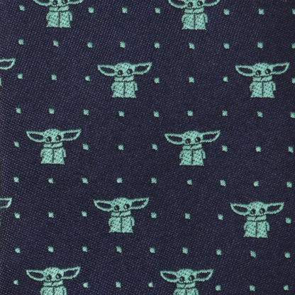 Corbata azul marino con puntos de Grogu de Star Wars