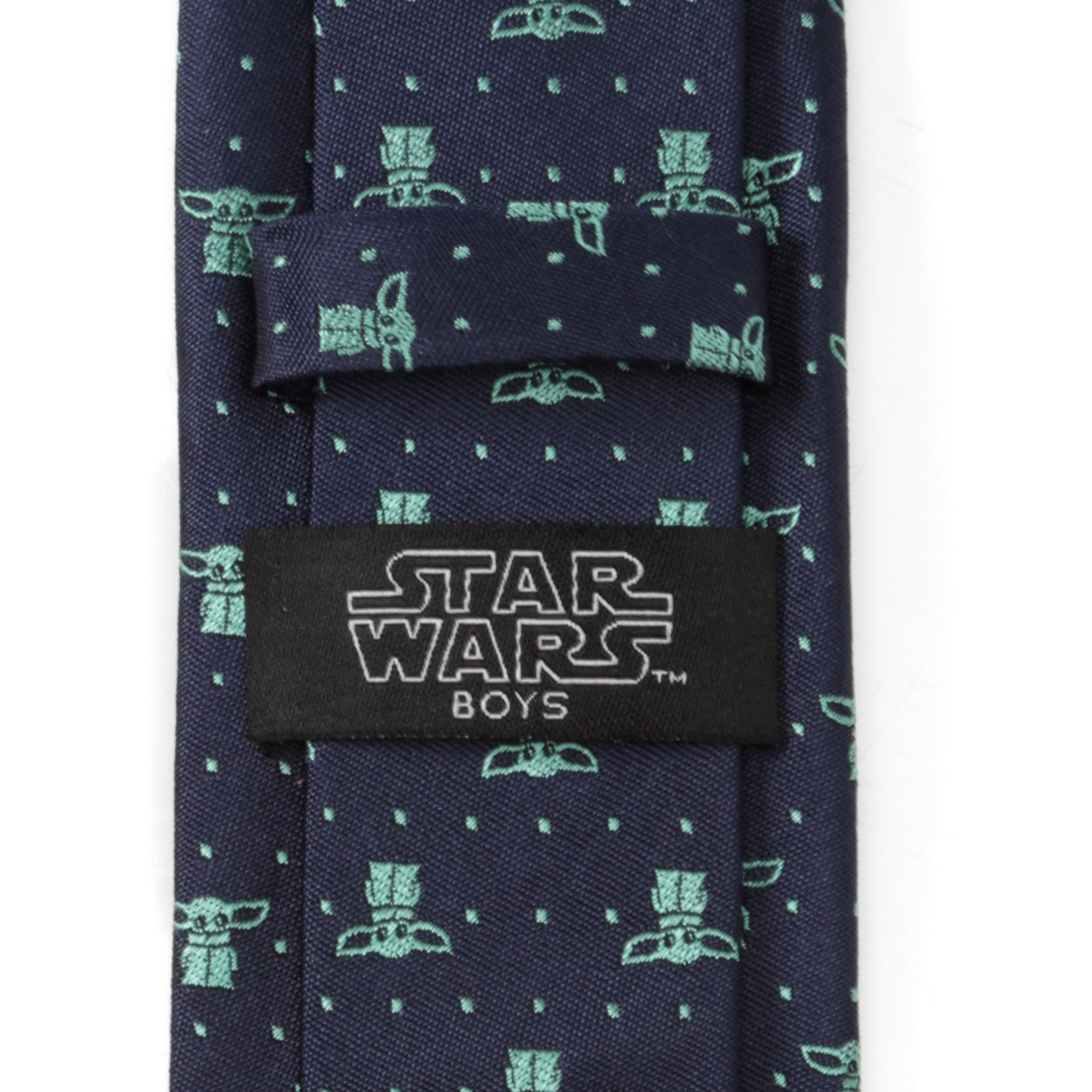 Corbata azul marino con puntos de Grogu de Star Wars
