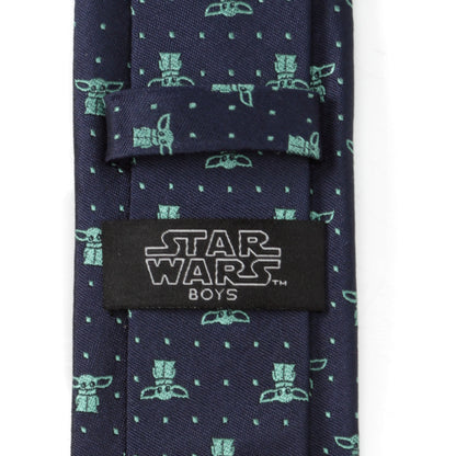 Corbata azul marino con puntos de Grogu de Star Wars