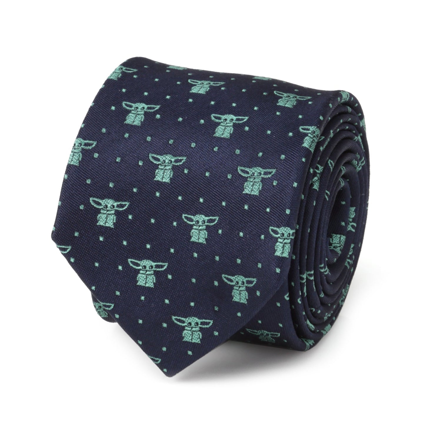 Corbata azul marino con puntos de Grogu de Star Wars