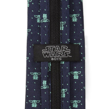 Star Wars Grogu Boy's Navy Dotted Zipper Tie - My Men's Shop