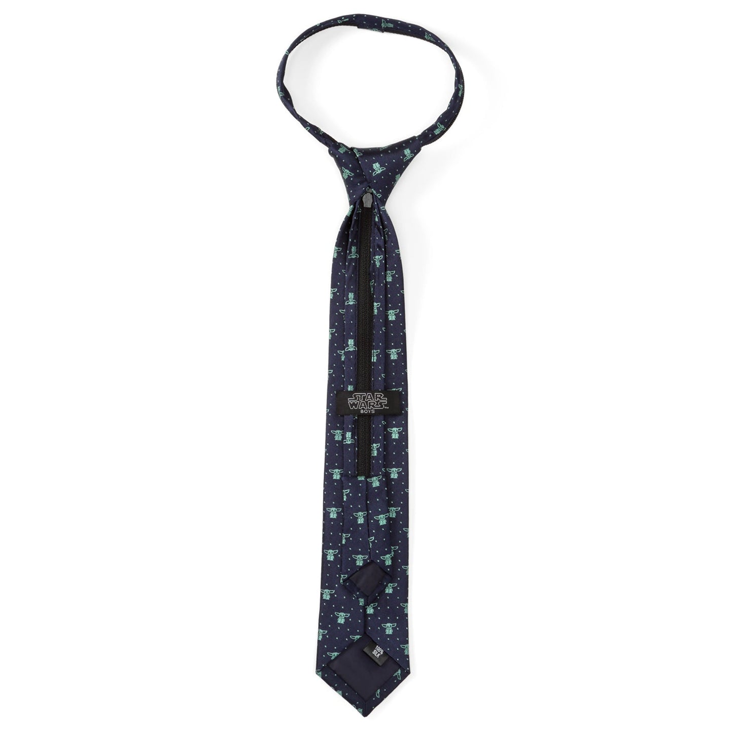 Star Wars Grogu Boy's Navy Dotted Zipper Tie - My Men's Shop