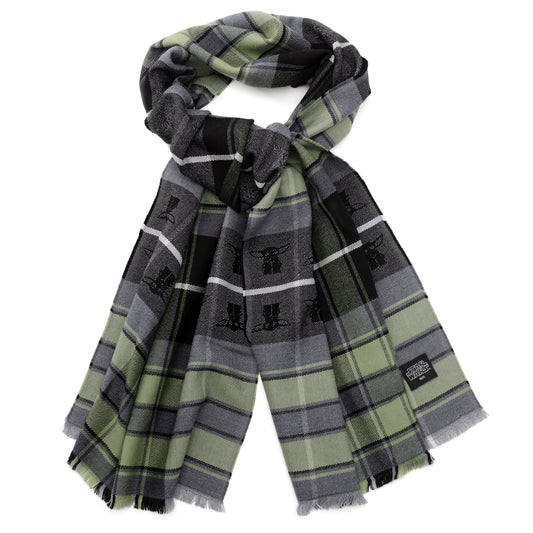 Bufanda Star Wars Grogu verde y negra