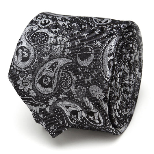 Corbata paisley de Star Wars Darth Vader en blanco y negro