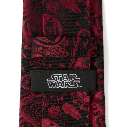 Corbata de cachemir negra y roja de Darth Vader de Star Wars