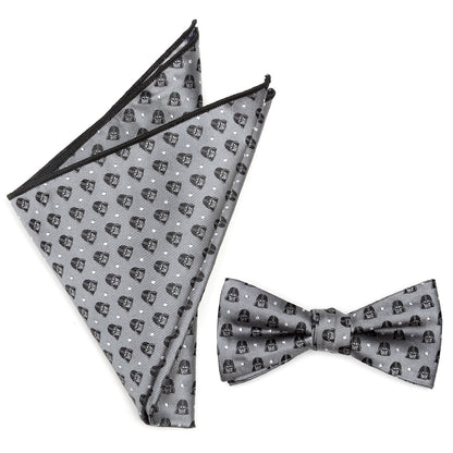 Star Wars Darth Vader Gray Polka Dot Bow Tie and Pocket Square Gift Set - My Men's Shop