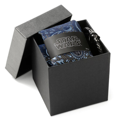 Star Wars Darth Vader Blue and Gray Paisley Tie and Bracelet Gift Set - My Men's Shop
