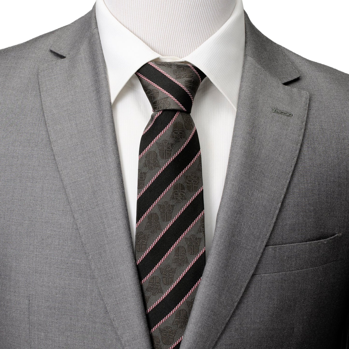 Corbata a rayas grises y negras de Darth Vader de Star Wars