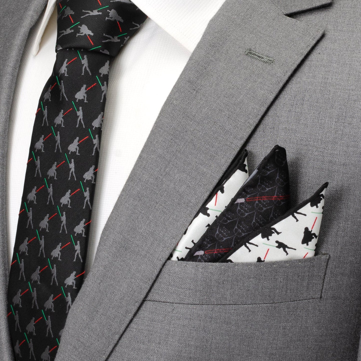 Star Wars Darth Vader and Luke Skywalker LIGHTSABER Battle Pocket Square - My Men's Shop