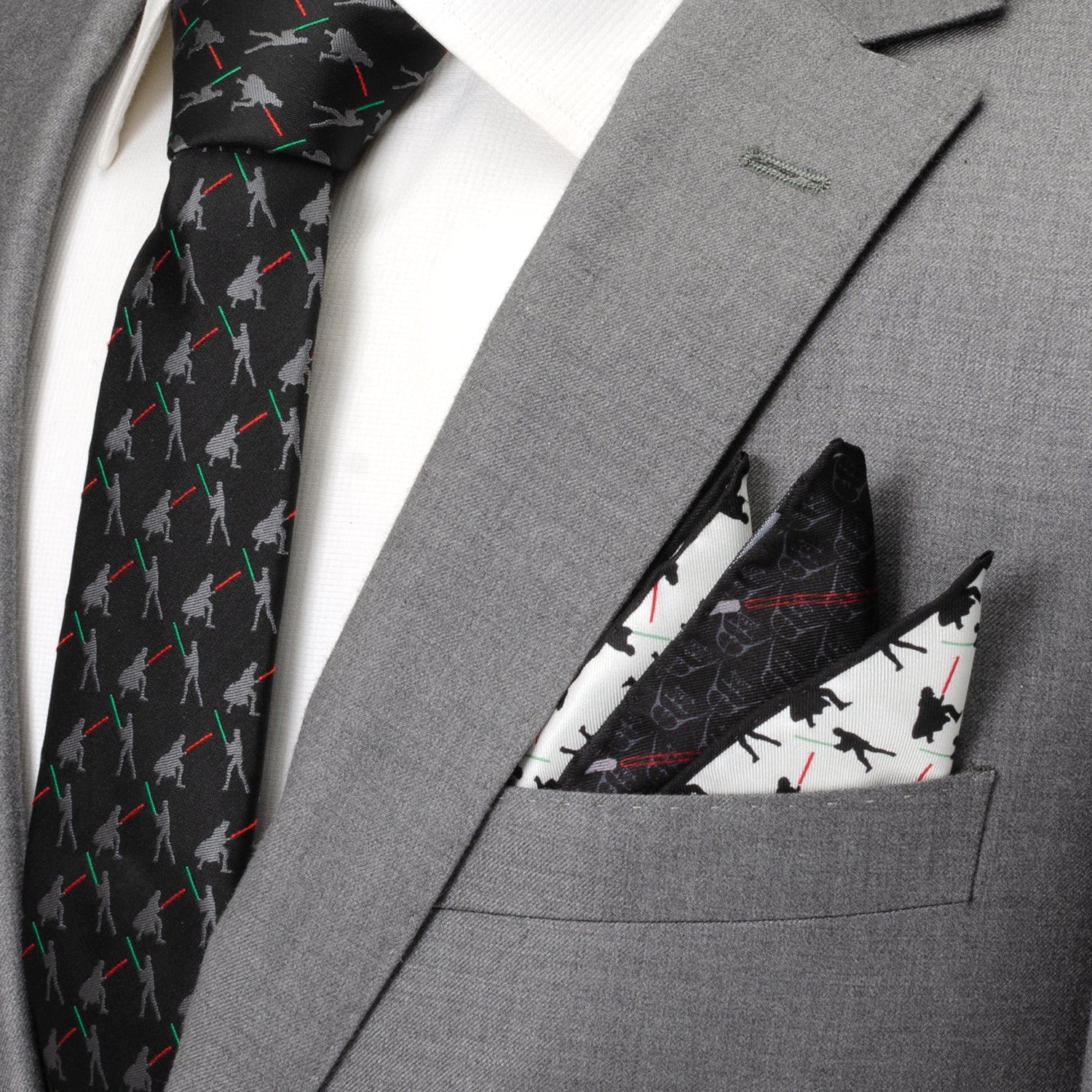 Star Wars Darth Vader and Luke Skywalker LIGHTSABER Battle Pocket Square - My Men's Shop