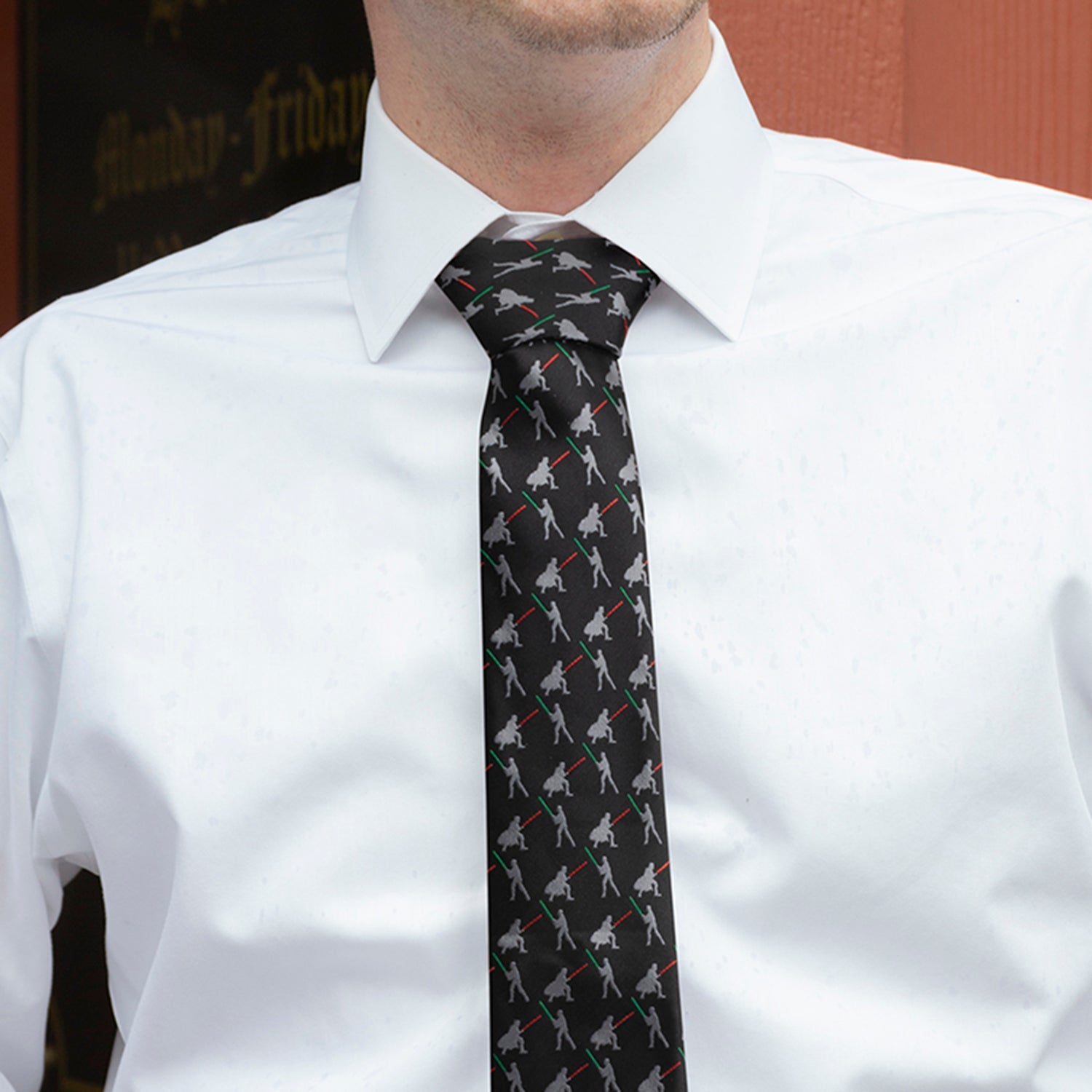 Star Wars Darth Vader and Luke Skywalker LIGHTSABER Battle Black Tie - My Men's Shop