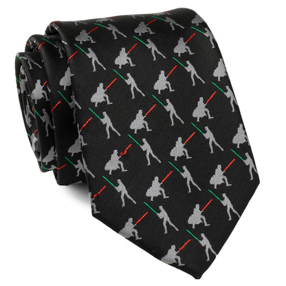 Star Wars Darth Vader and Luke Skywalker LIGHTSABER Battle Black Tie - My Men's Shop