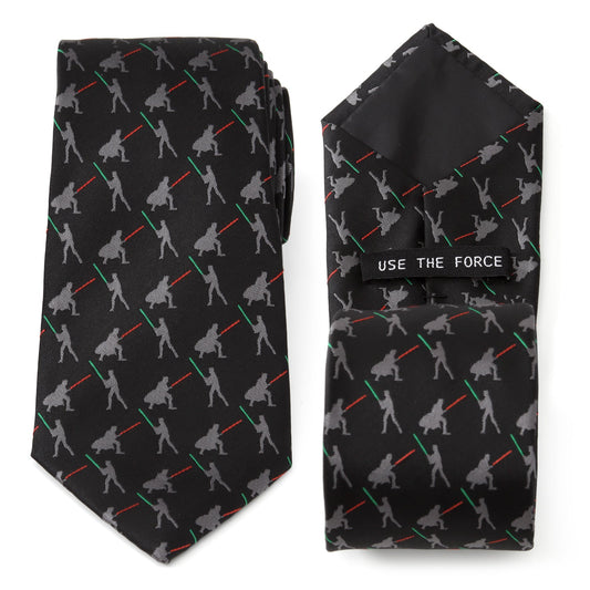 Star Wars Darth Vader and Luke Skywalker LIGHTSABER Battle Black Tie