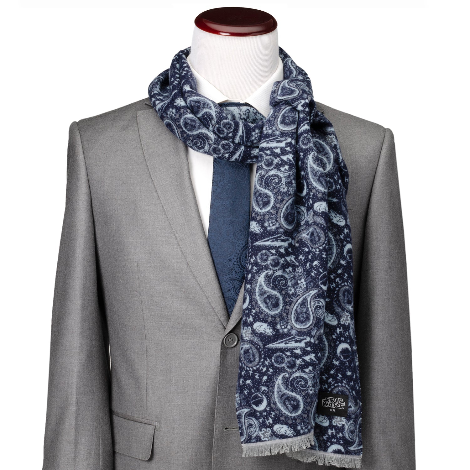 Star Wars Darth Vader Blue and Gray Paisley Scarf - My Men's Shop