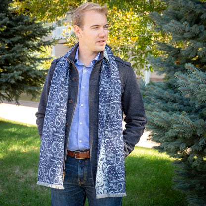 Star Wars Darth Vader Blue and Gray Paisley Scarf - My Men's Shop