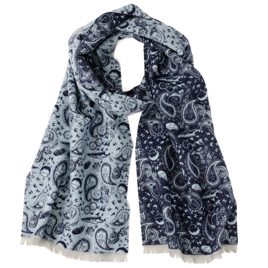 Star Wars Darth Vader Blue and Gray Paisley Scarf - My Men's Shop