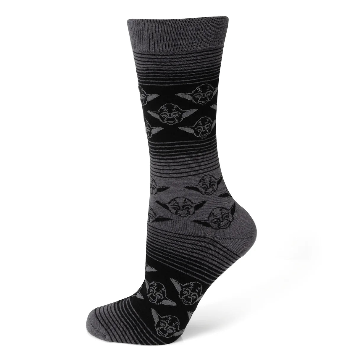 Calcetines de vestir de carbón negro de Yoda de Star Wars y set de regalo de pin de solapa del escudo Jedi