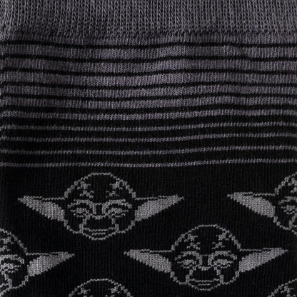 Calcetines de vestir de carbón negro de Yoda de Star Wars y set de regalo de pin de solapa del escudo Jedi