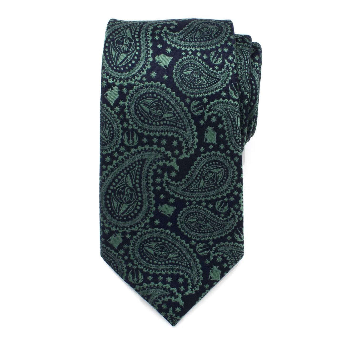 Star Wars Yoda Green and Blue Paisley Tie and LIGHTSABER Tie Clip Gift Set - My Men's Shop