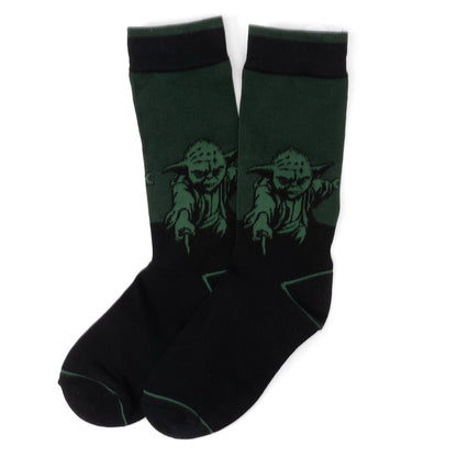 Juego de regalo de calcetines verdes de Yoda de Star Wars y pin de solapa del emblema de la Orden Jedi