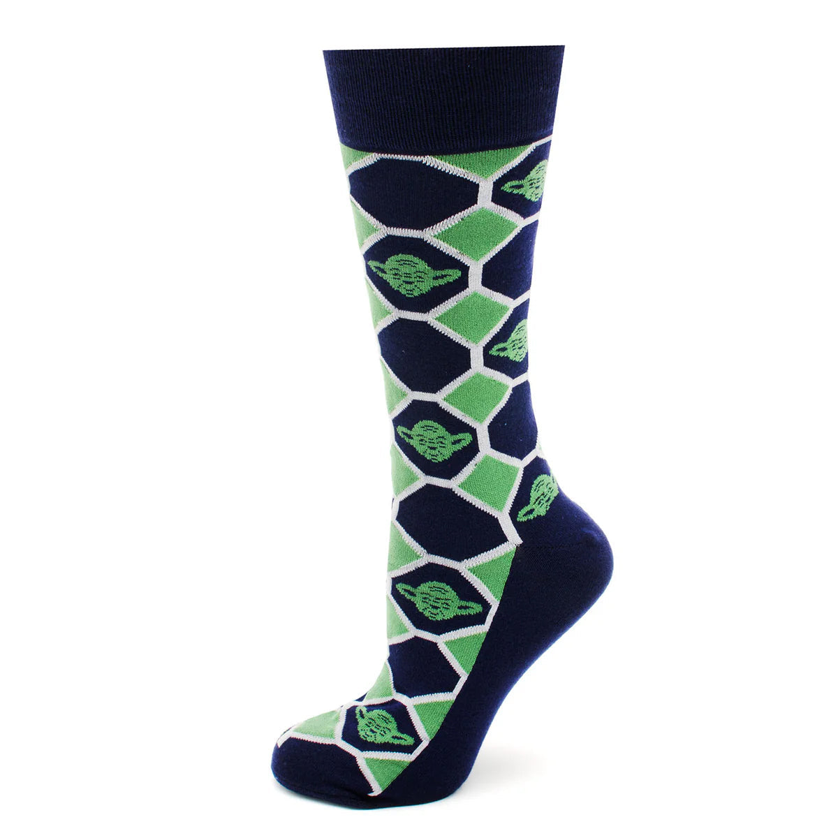 Star Wars Yoda Green and Navy Checkered Dress Socks and Jedi Crest Lapel Pin Gift Set - My Men's Shop