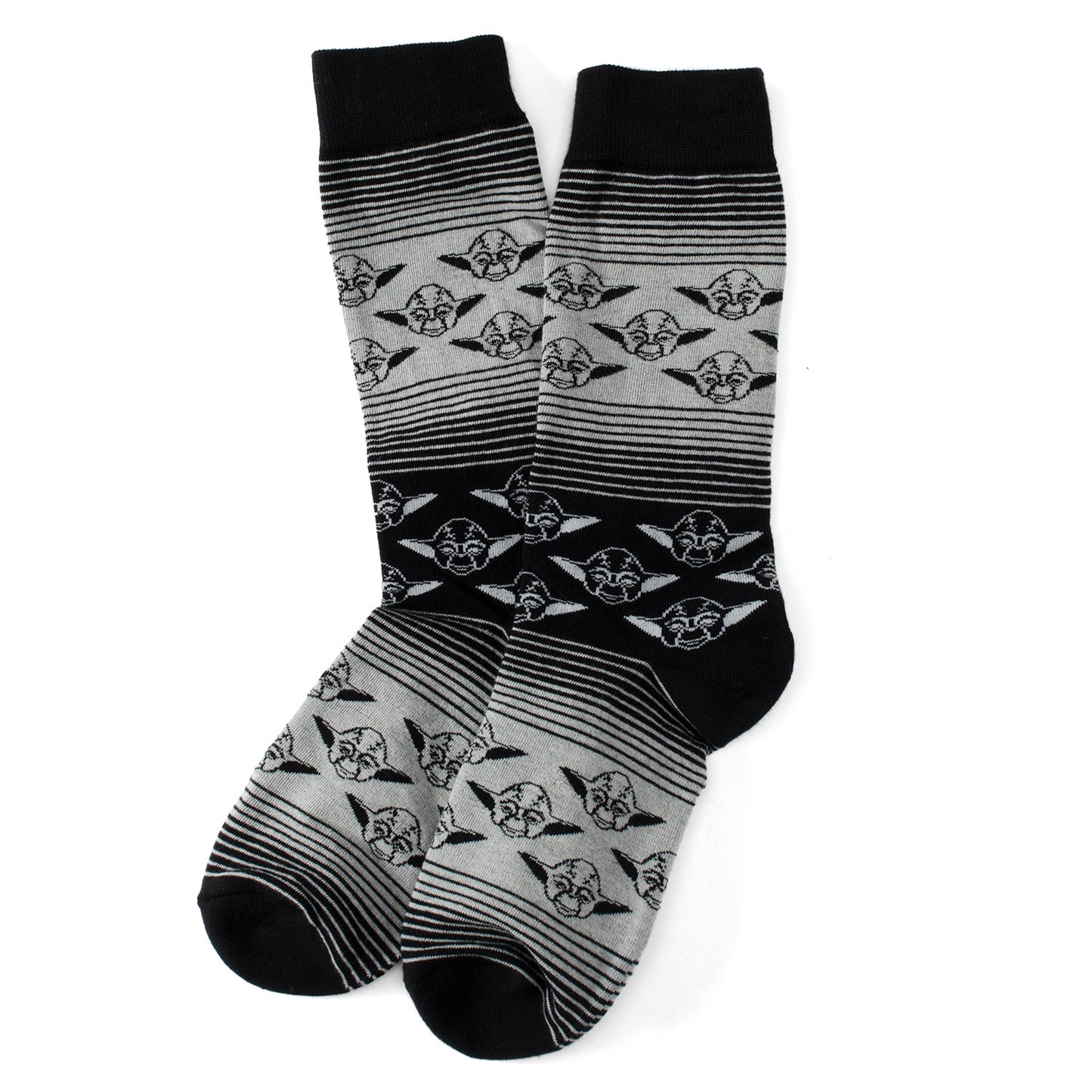 Star Wars Yoda Green, Gray, and Black Ombre Dress Socks and Jedi Crest Lapel Pin Gift Set - My Men's Shop