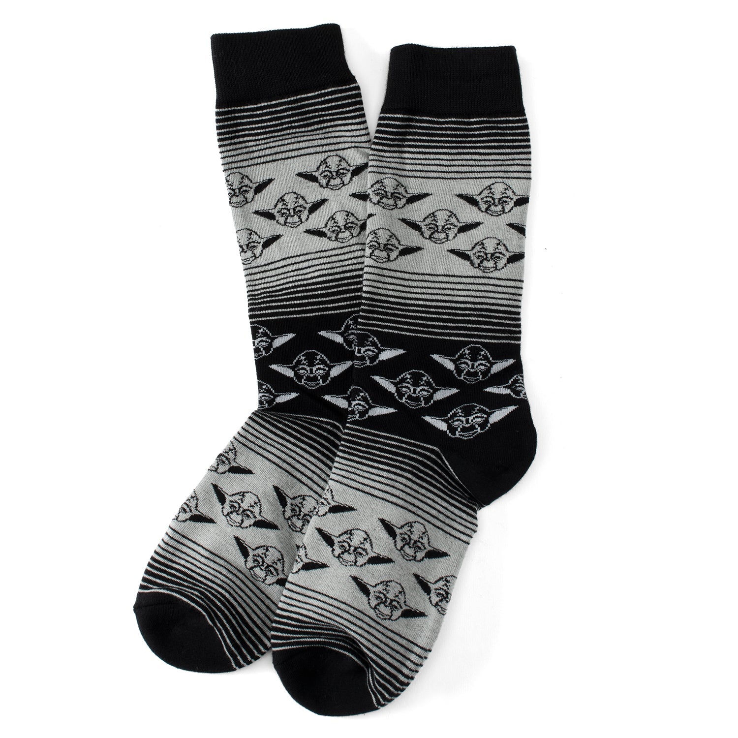 Star Wars Yoda Green, Gray, and Black Ombre Dress Socks and Jedi Crest Lapel Pin Gift Set - My Men's Shop