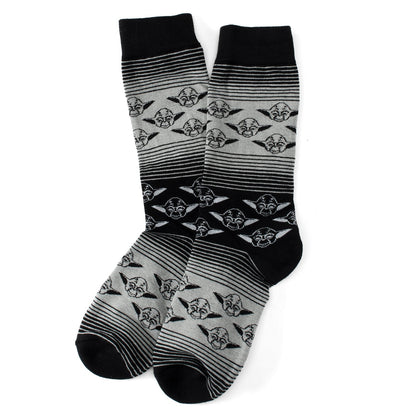 Star Wars Yoda Green, Gray, and Black Ombre Dress Socks and Jedi Crest Lapel Pin Gift Set - My Men's Shop