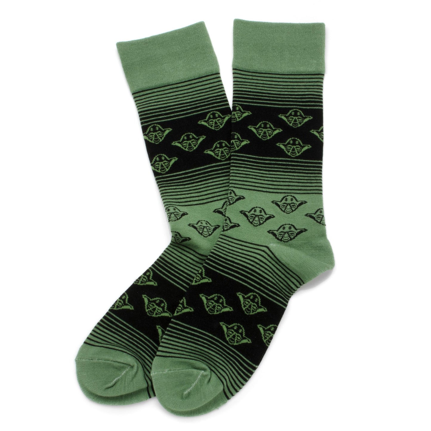 Star Wars Yoda Green, Gray, and Black Ombre Dress Socks and Jedi Crest Lapel Pin Gift Set - My Men's Shop