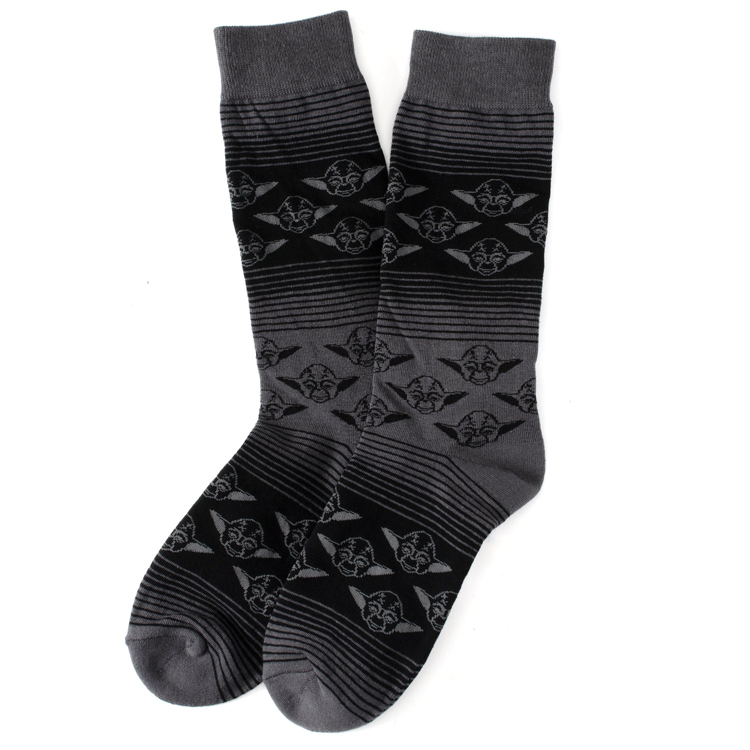 Star Wars Yoda Green, Gray, and Black Ombre Dress Socks and Jedi Crest Lapel Pin Gift Set - My Men's Shop