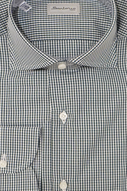 Sartorio Micro Gingham Cotton Dress Shirt