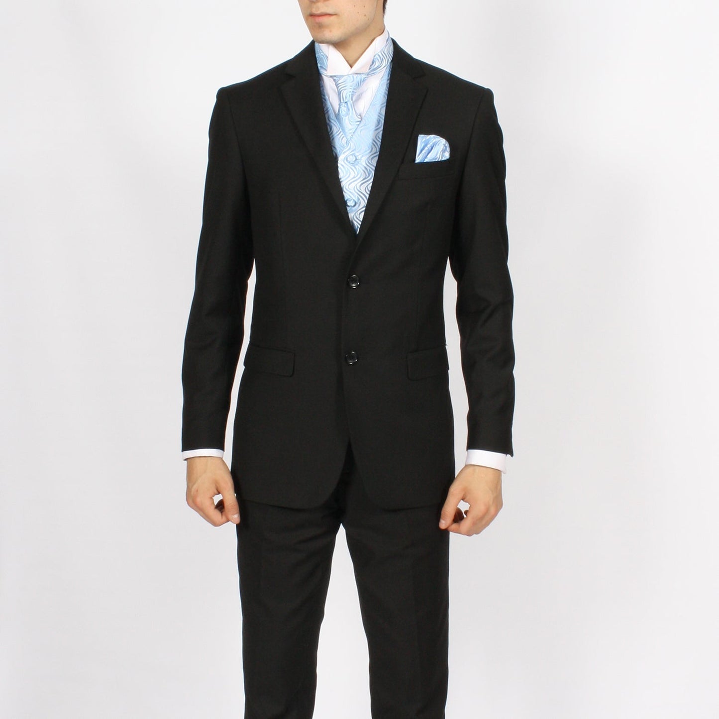 Ferrecci Mens PV150 - Sky Blue with White Back Adjustable Vest Set