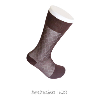 Men's Short Nylon Socks 102S - Brown