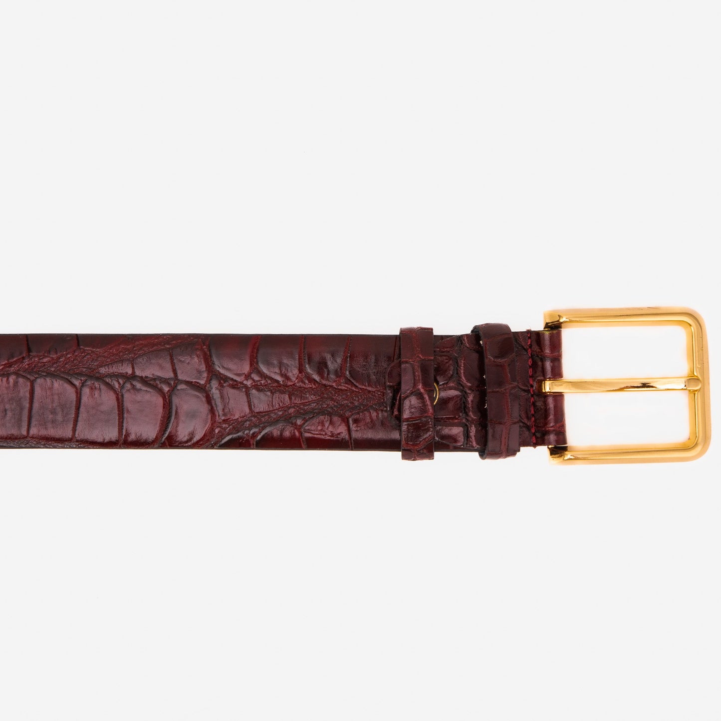 The Strat Burgundy Leather Belt