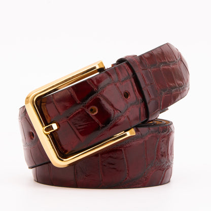 The Strat Burgundy Leather Belt