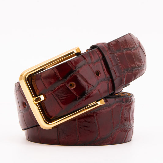 The Strat Burgundy Leather Belt