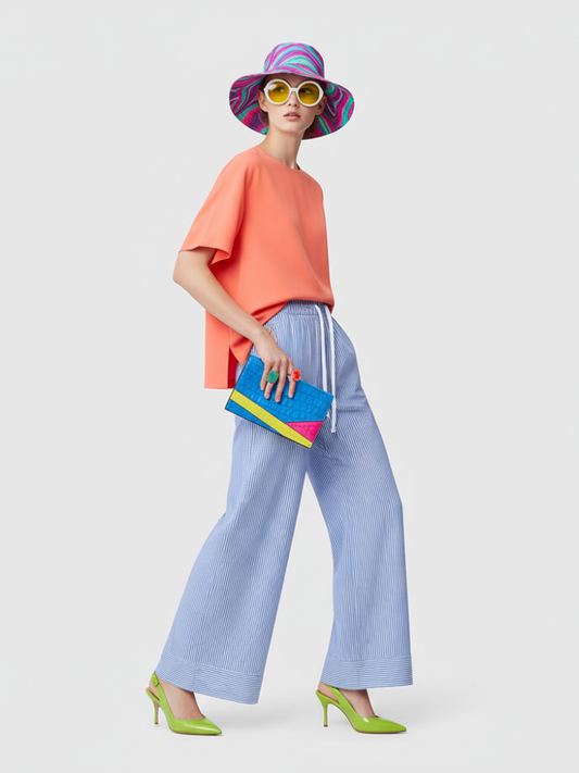 Striped Wide-Leg Pants, Hamptons | Women - BYMANYC ® New York - My Men's Shop