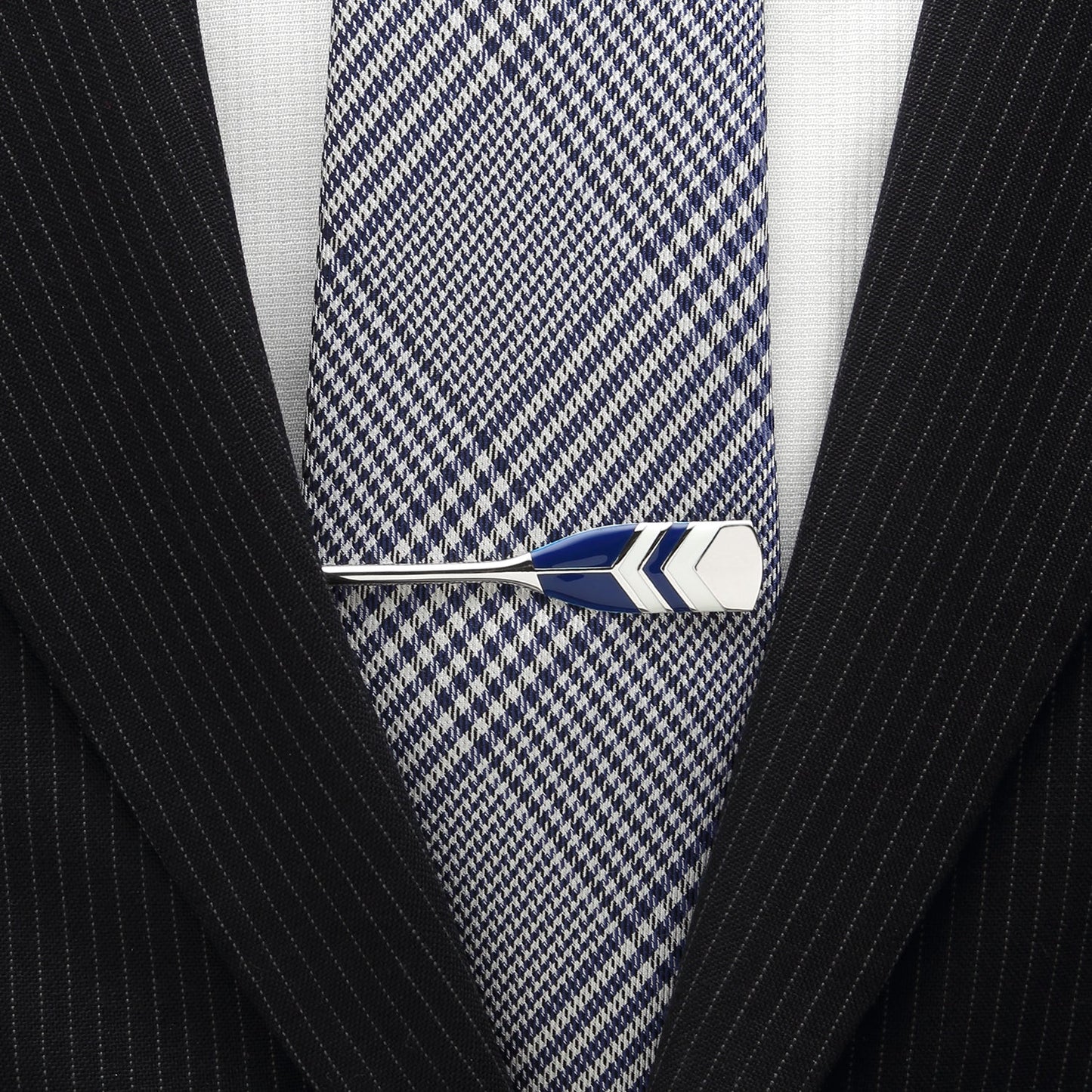 Sterling Crew Oar Chevron Pattern Tie Bar - My Men's Shop