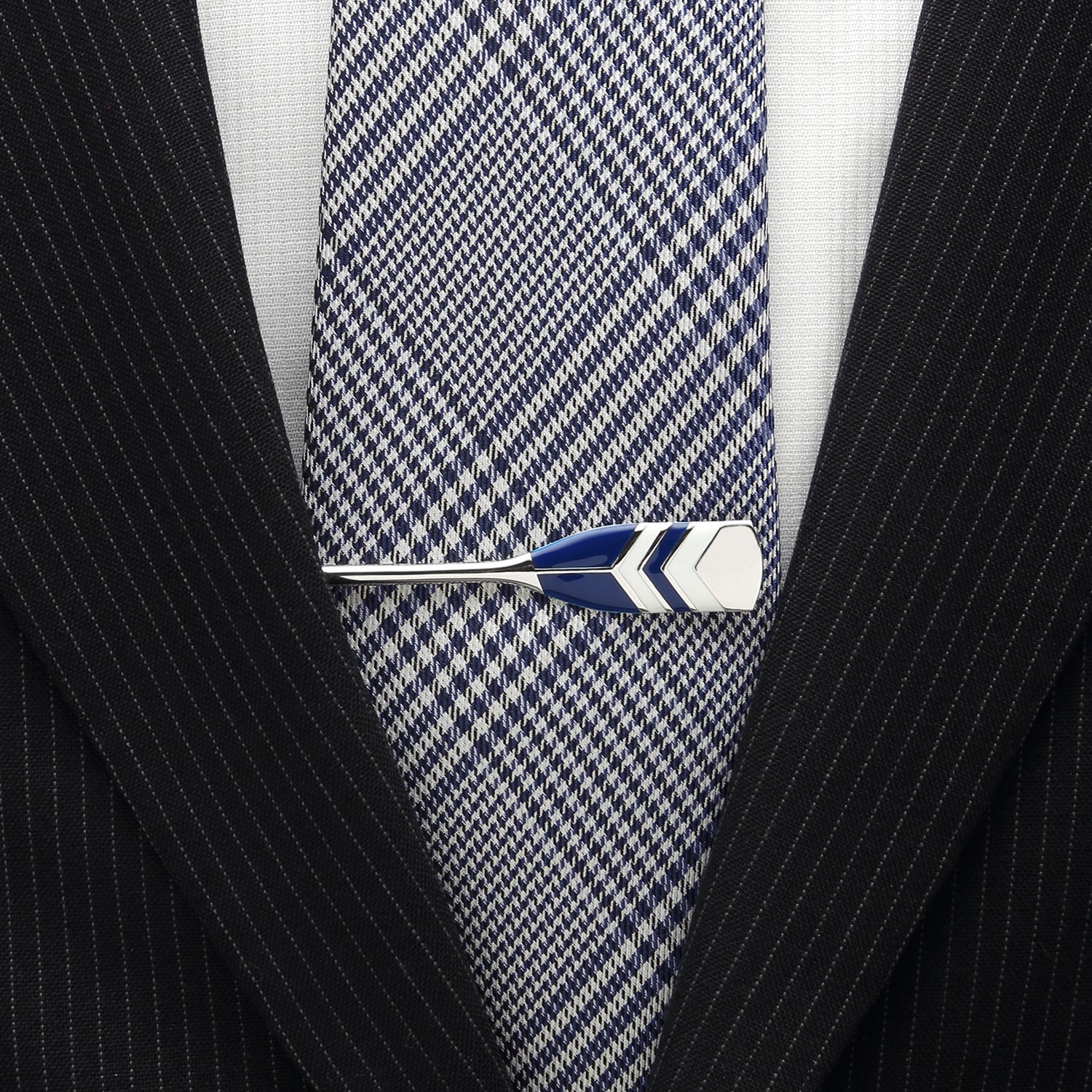 Sterling Crew Oar Chevron Pattern Tie Bar - My Men's Shop