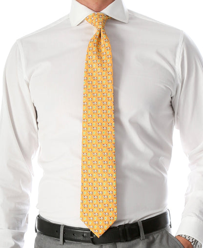 Cow Citrus Necktie with Handkerchief Set