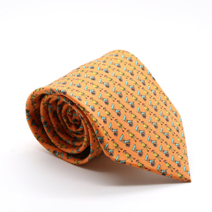 Carriage Driver Orange Necktie with Handkerchief Set