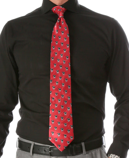 Cow Red Necktie with Handkerchief