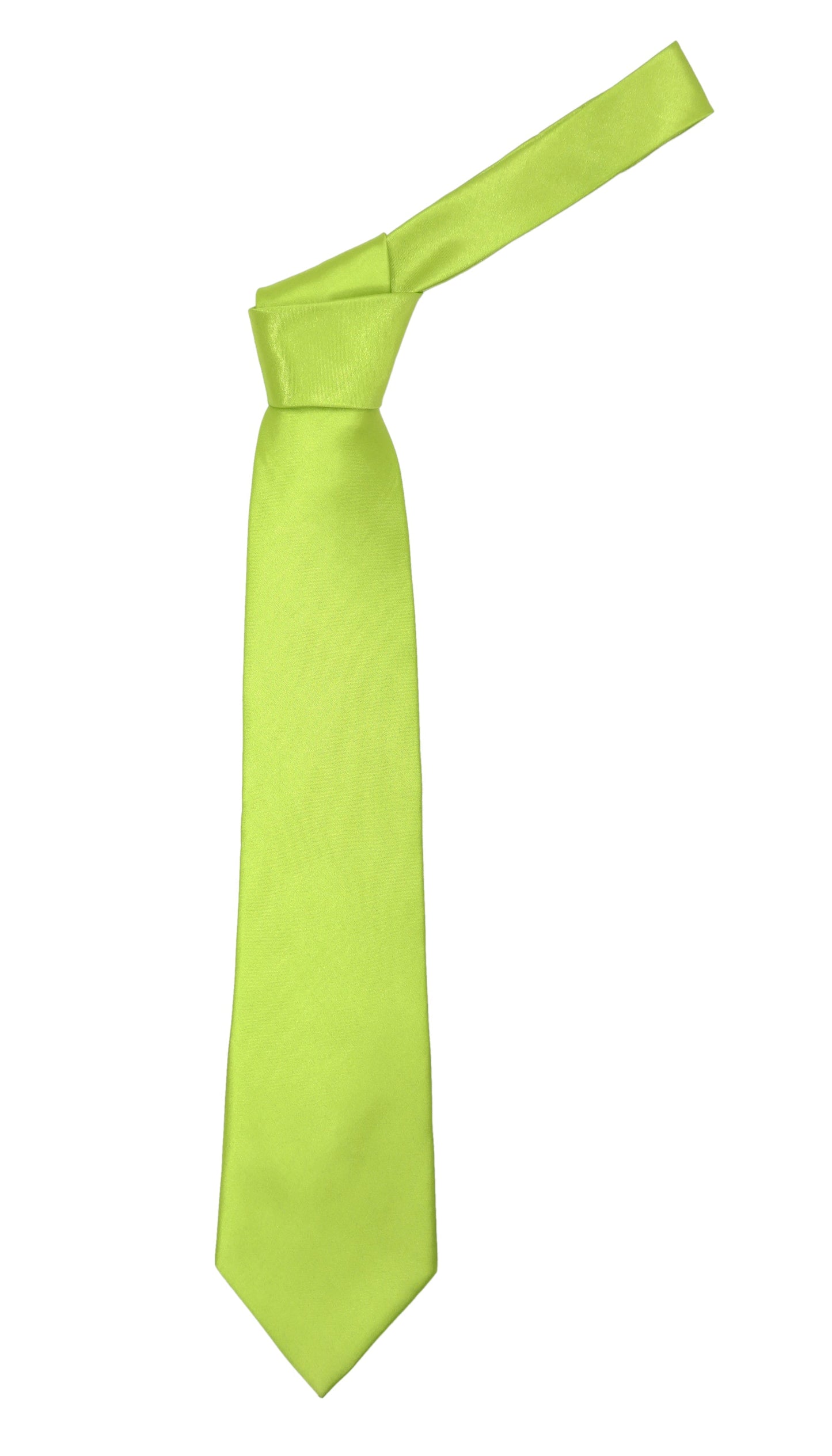 Solid Color Neck Tie Green Neon Necktie