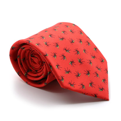 Mosquito Red Necktie with Handkerchief Set