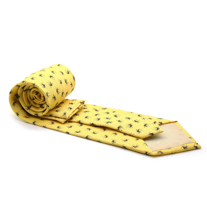 Mosquito Yellow Necktie with Handkerchief Set