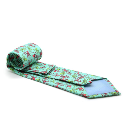 Octopus Turquoise Necktie with Handkerchief Set