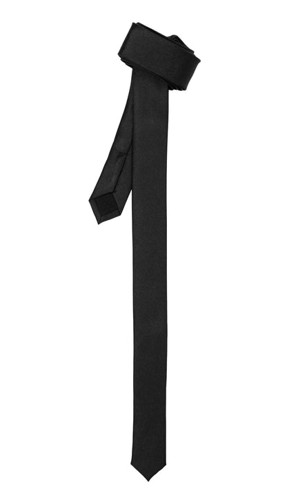Super Skinny Black Shiny Slim Tie